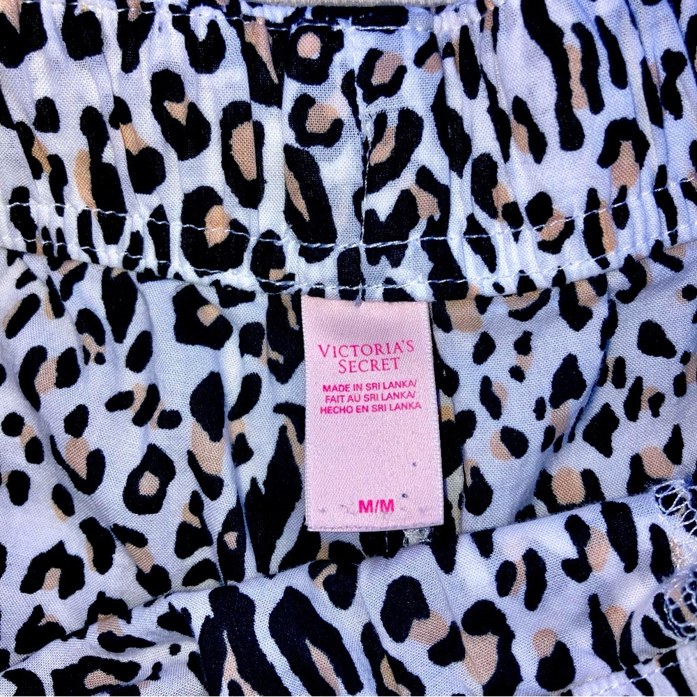 Retro Victoria's Secret Gray/White Leopard Print Pajama Lounge Sleep Shorts M